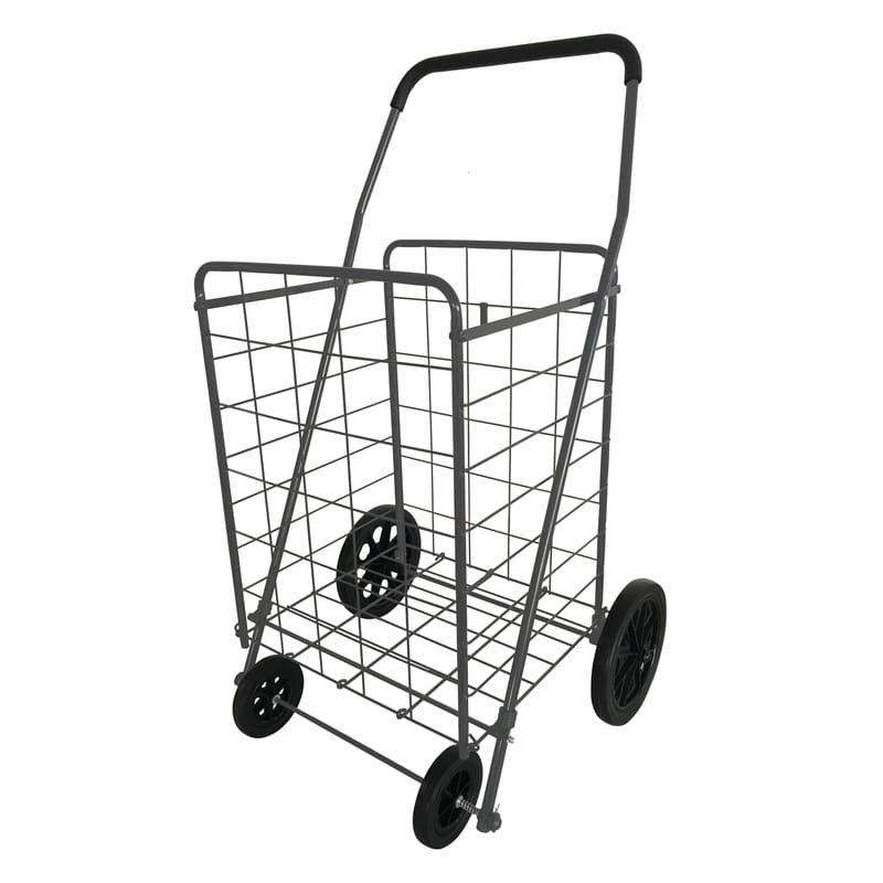 Apex SC9023 40.6 in. H X 21.7 in. W X 24.4 in. L 150 lb Gray Collapsible Shopping Cart