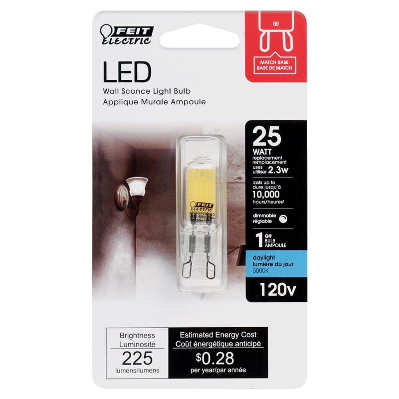 Feit BP25G9/850/LED T4 G9 LED Bulb Daylight 25 Watt Equivalence 1 pk