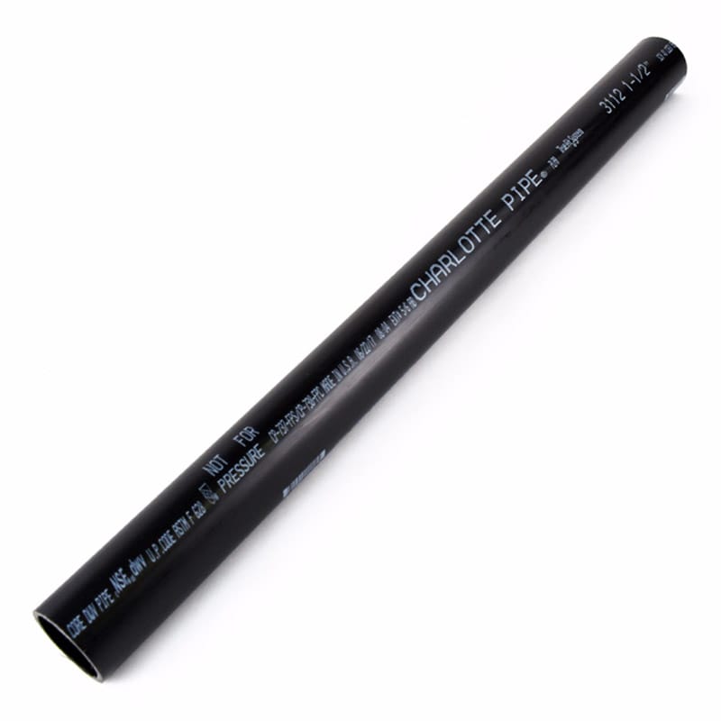 Charlotte Pipe ABS 03112 0200 1-1/2 in. D X 2 ft. L ABS DWV Pipe