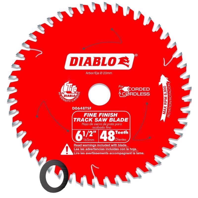 Diablo D0648TSF 6-1/2 in. D X 20 mm Carbide Tipped Track Saw Blade 48 teeth 1 pk