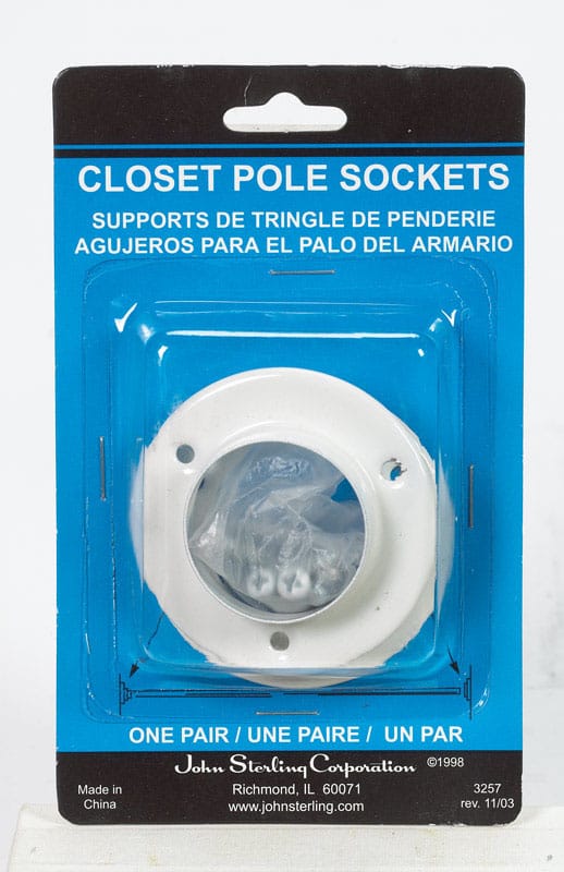 Knape & Vogt BC-0039-WT Pro 1-3/8 in. L X 1-3/8 in. D Powder Coated Steel Rod Socket