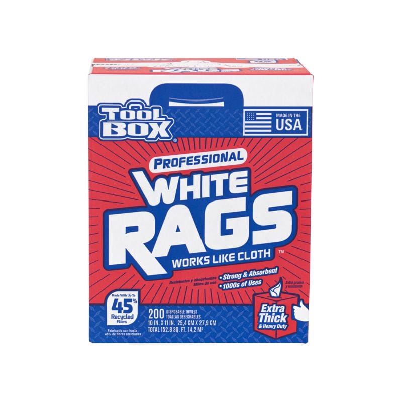 ToolBox 5820201 Rags 10 in. W X 11 in. L 200 sheet