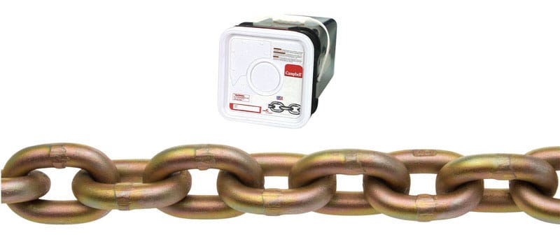 Campbell 0510426 1/4 in. Oval Link Carbon Steel Transport Chain 0.31 in. D X 65 ft. L