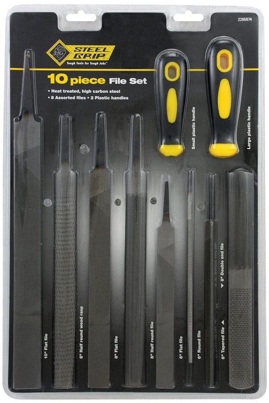 Steel Grip 2265874 Multiple in. L X 1 in. W High Carbon Steel Assorted File Set 10 pc