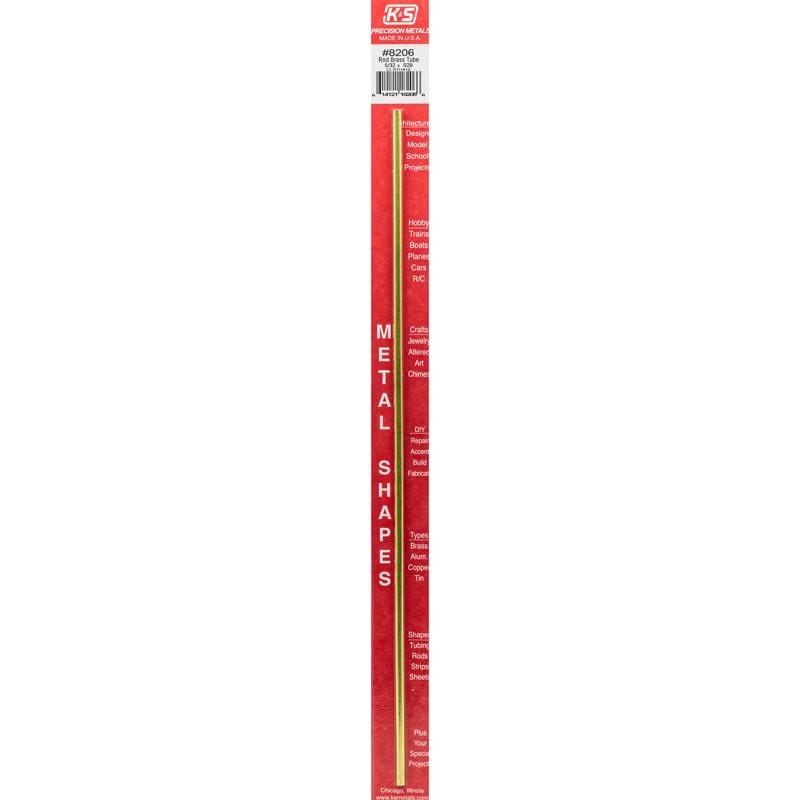 K&S 8206 5/32 in. D X 12 in. L Round Brass Tube 1 pk