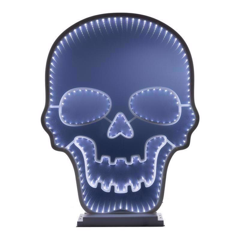 Celebrations 22-09010A Halloween White 23 in. LED Prelit Skull Infinity Halloween Decor