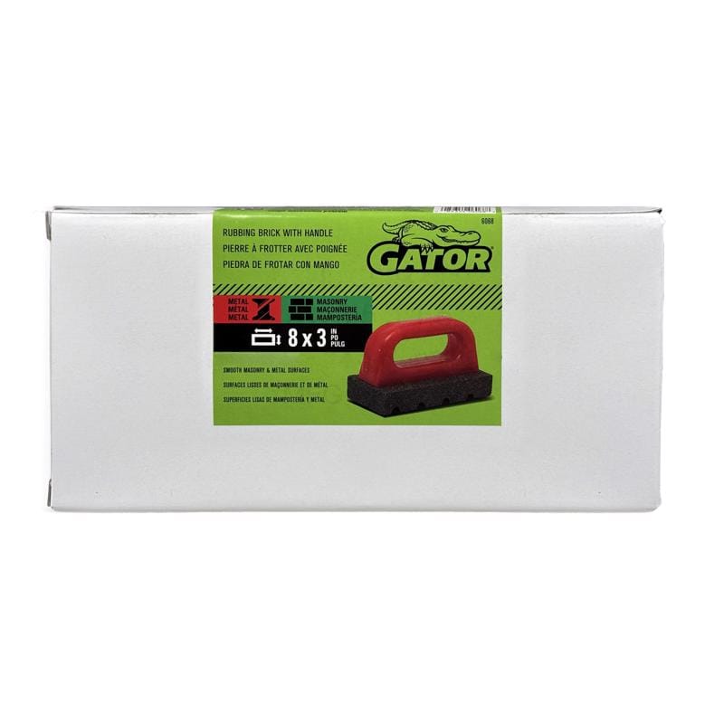 Gator 6068 8 in. L Silicon Carbide Rubbing Brick 1 pc