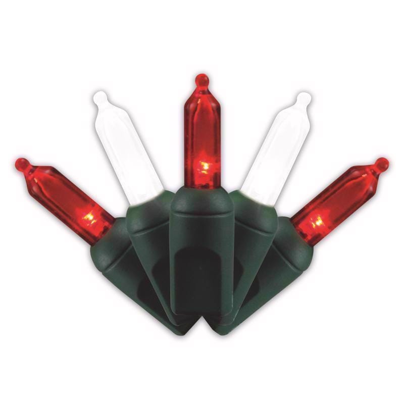Celebrations T550CCSA Platinum LED T5 Red/White 50 ct String Christmas Lights 25 ft.