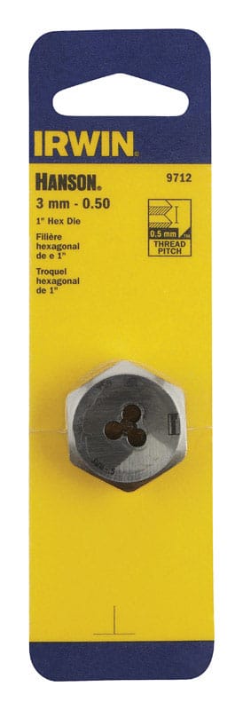 Irwin 9712 Hanson Metric 3 - 0.50 mm Hexagon Die