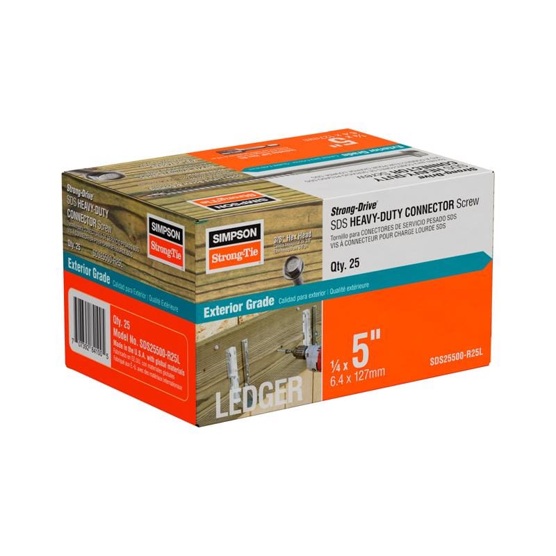 Simpson Strong-Tie SDS25500-R25L Strong-Drive No. 3 Sizes X 5 in. L Star Hex Head Serrated Structural Screws