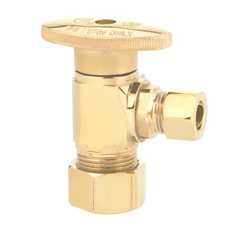 Keeney 2048APBLF 1/2 in. FIP X 3/8 in. Compression Brass Angle Stop Valve