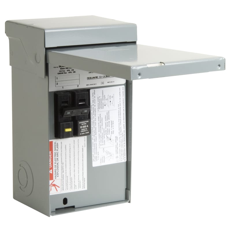 Square D HOME250SPA 50 amps 120/240 V 2 space 4 circuits Bolt-On Mount Main Lug Load Center