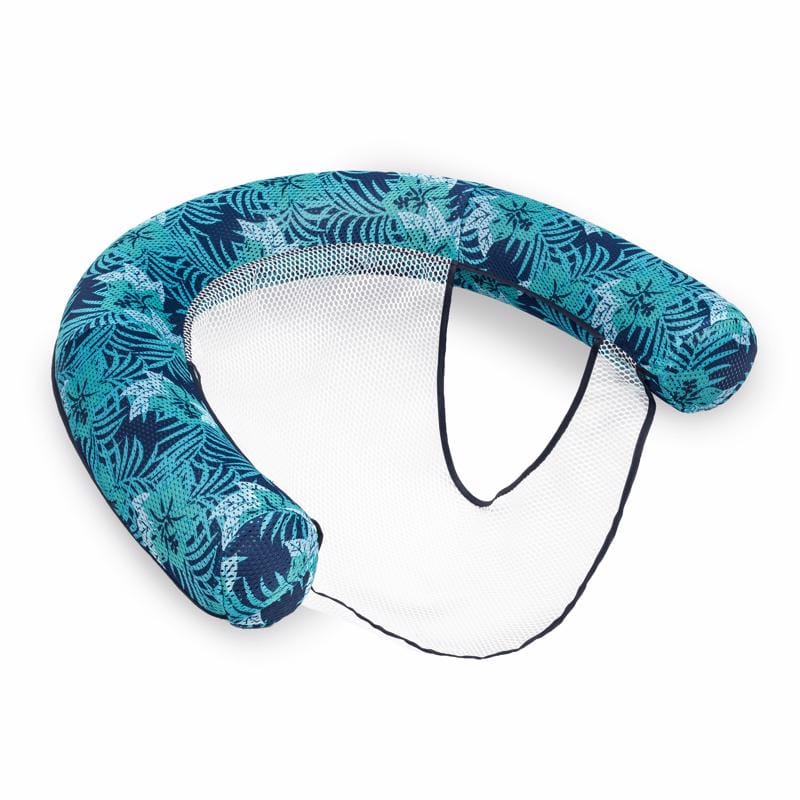 Aqua Swim AQL20846TP Navy Blue Fabric/Mesh Inflatable Tropical Palm Floating Chair