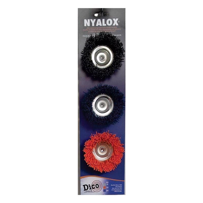Dico 7500034 Nyalox 2.5 in. D X 1/4 in. X 1/4 in. D Crimped Nylon Mandrel Mounted Cup Brush 4500 rpm 1 pc