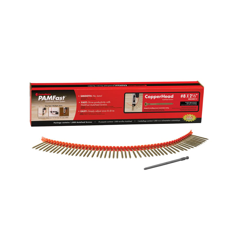 FastenMaster SD-28-WDCH8212 PAMFast Copperhead No. 8 X 2-1/2 in. L Star Flat Head Deck Screws 1000 pk