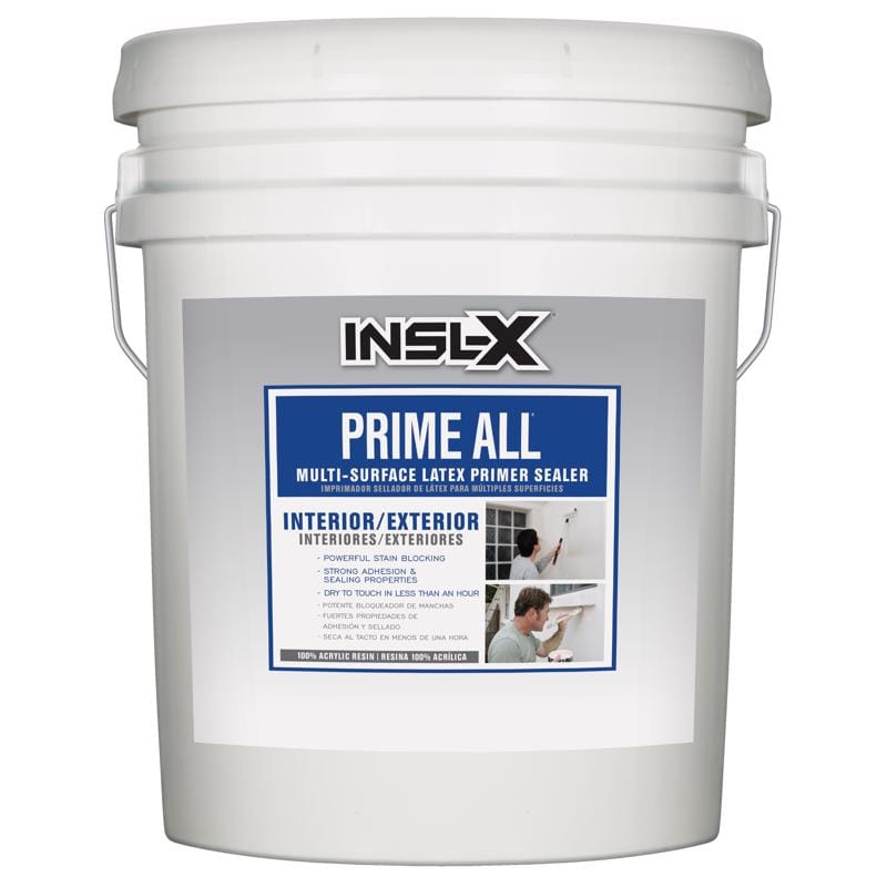 Insl-X AP1000099-05 Prime All White Flat Water-Based Acrylic Latex Multi-Surface Latex Primer Sealer 5 gal