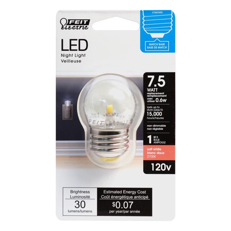 Feit BP71/2S/827/LED S11 E26 (Medium) LED Bulb Soft White 7.5 Watt Equivalence 1 pk