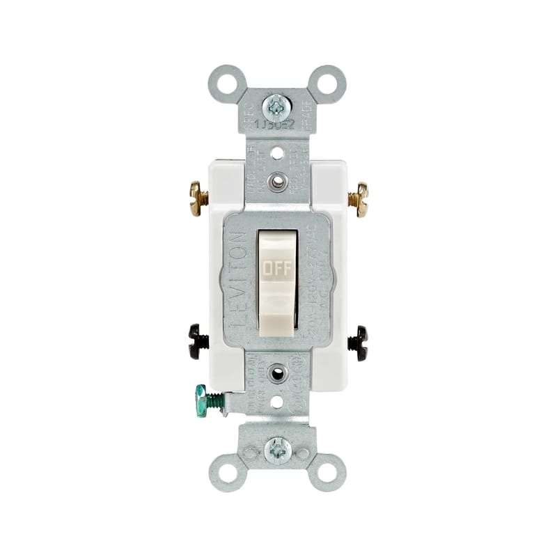 Leviton CS220-02T 20 amps Double Pole Toggle AC Quiet Switch Light Almond 1 pk