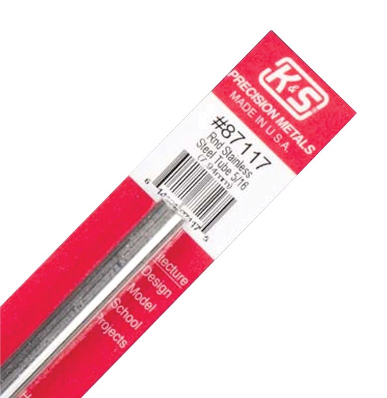 K&S 87117 5/16 in. D X 1 ft. L Stainless Steel Tube 1 pk
