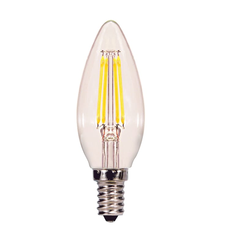 Satco S21822 B11 E12 (Candelabra) LED Bulb Natural Light 40 Watt Equivalence 2 pk
