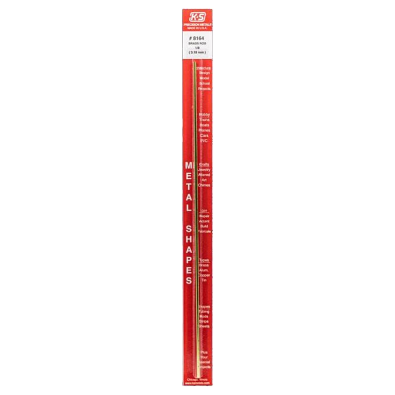 K&S 8164 1/8 in. D X 12 in. L Brass Rod 1 pk