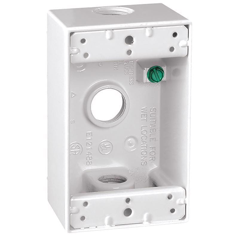 Sigma Engineered Solutions 14250WH New Work 18.3 cu in Rectangle Die-Cast Metal 1 gang Weatherproof Box Whit