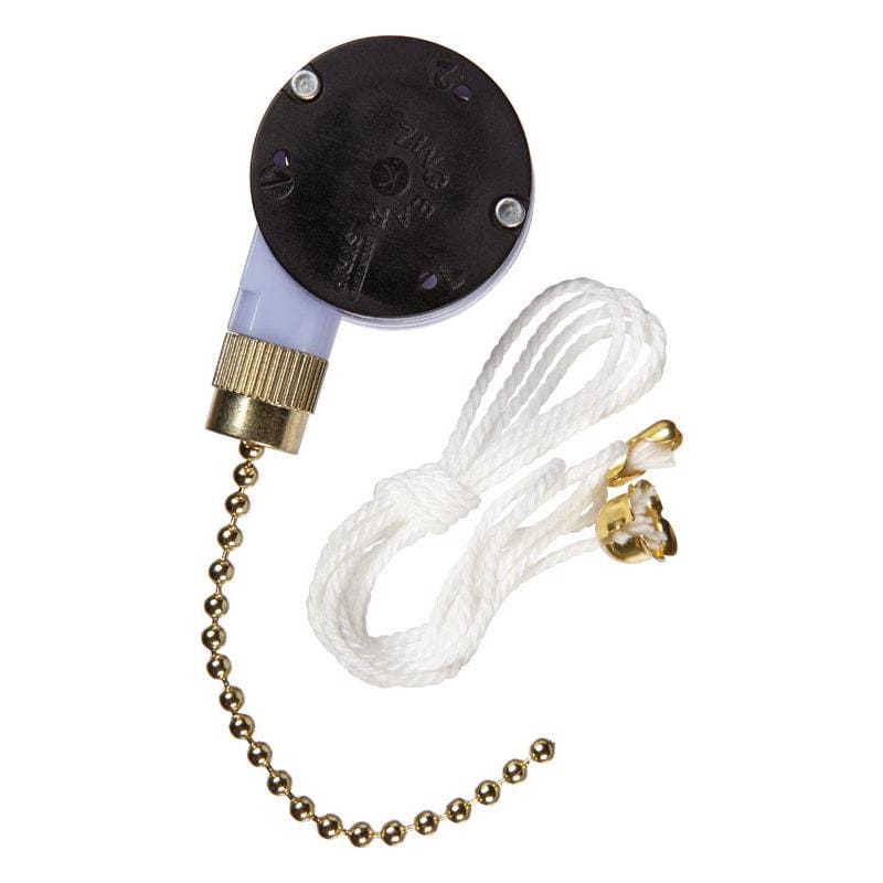 Jandorf 61202 6 amps Single Pole Pull Chain Appliance Switch Brass 1 pk