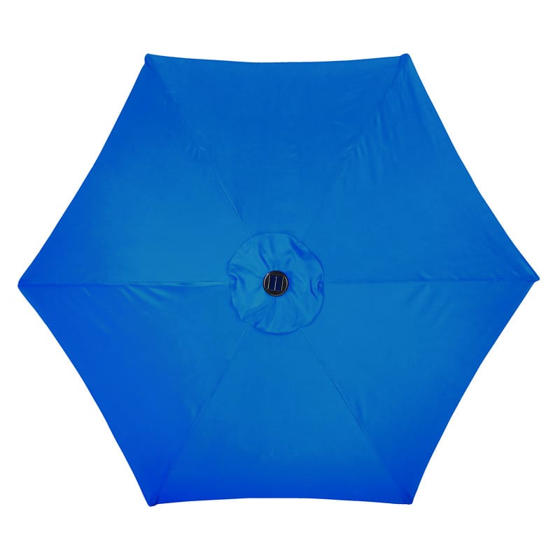 Living Accents UMS90BKOBD34 Solar LED 9 ft. Tiltable Royal Blue Market Umbrella