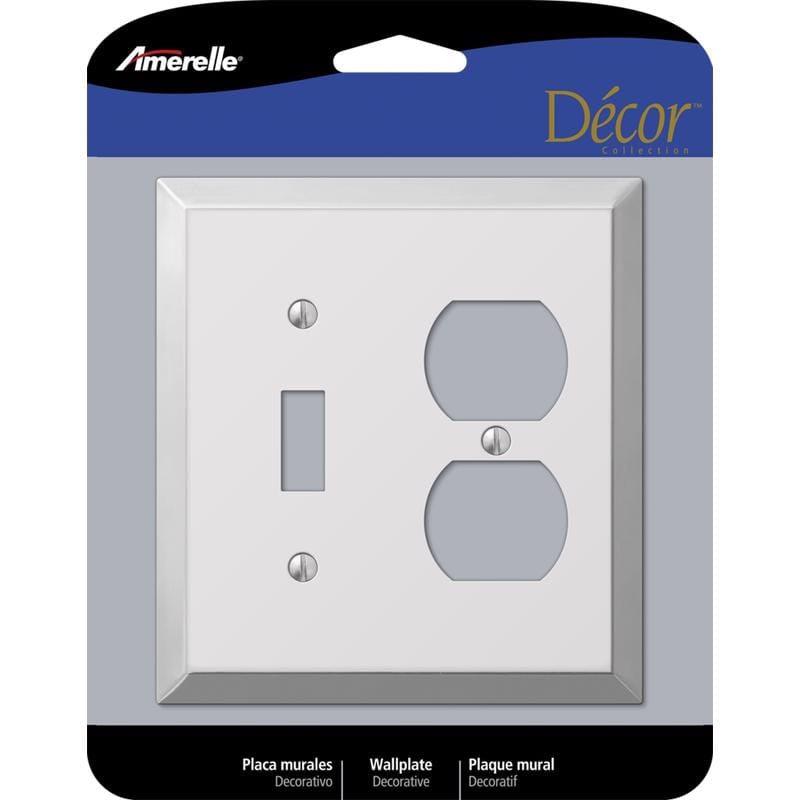 Amerelle 161TD Century Polished Chrome 2 gang Stamped Steel Duplex/Toggle Wall Plate 1 pk