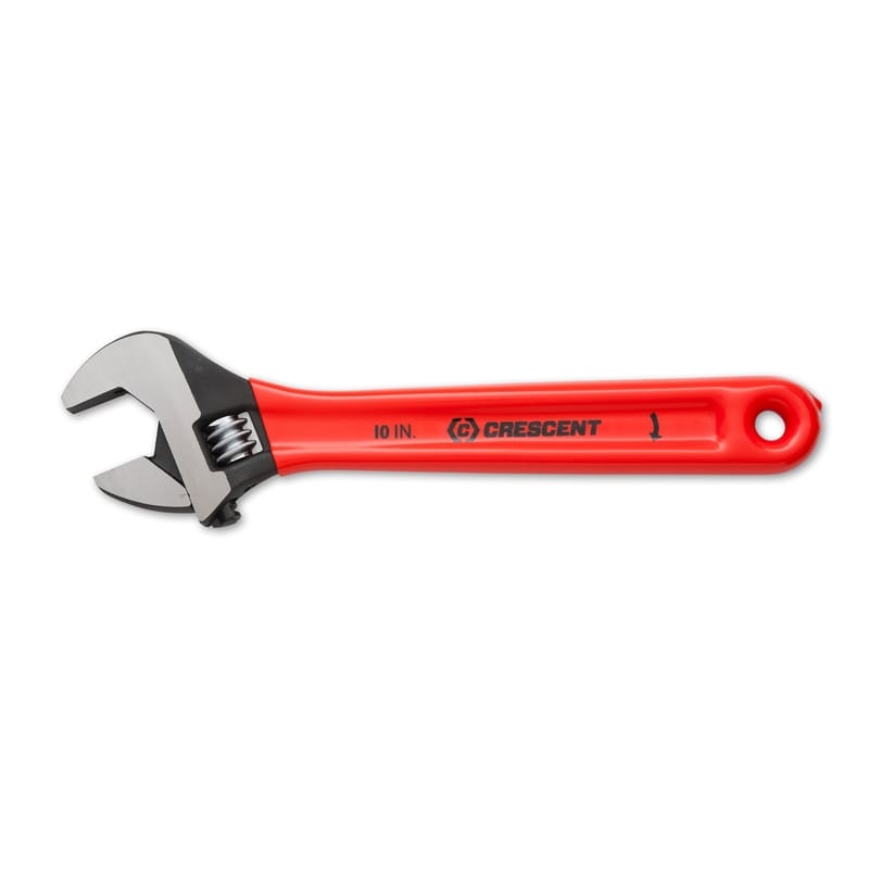 Crescent AT210CVS Metric and SAE Cushion Grip Adjustable Wrench 10 in. L 1 pc