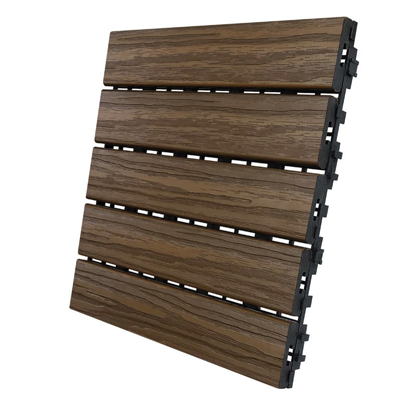 Aura DS5-W06-WN02 12 in. W X 12 in. L Walnut Composite Balcony/Deck Tiles 6 sq ft