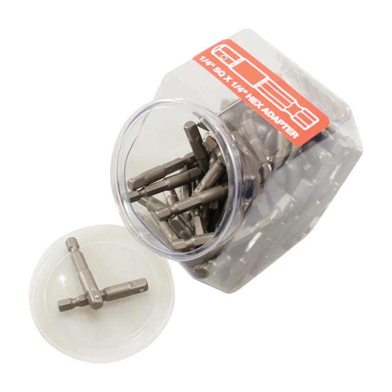 Best Way Tools B84071 Hex/Square 1/4 in. X 2 in. L Socket Adapter Carbon Steel 100 pc