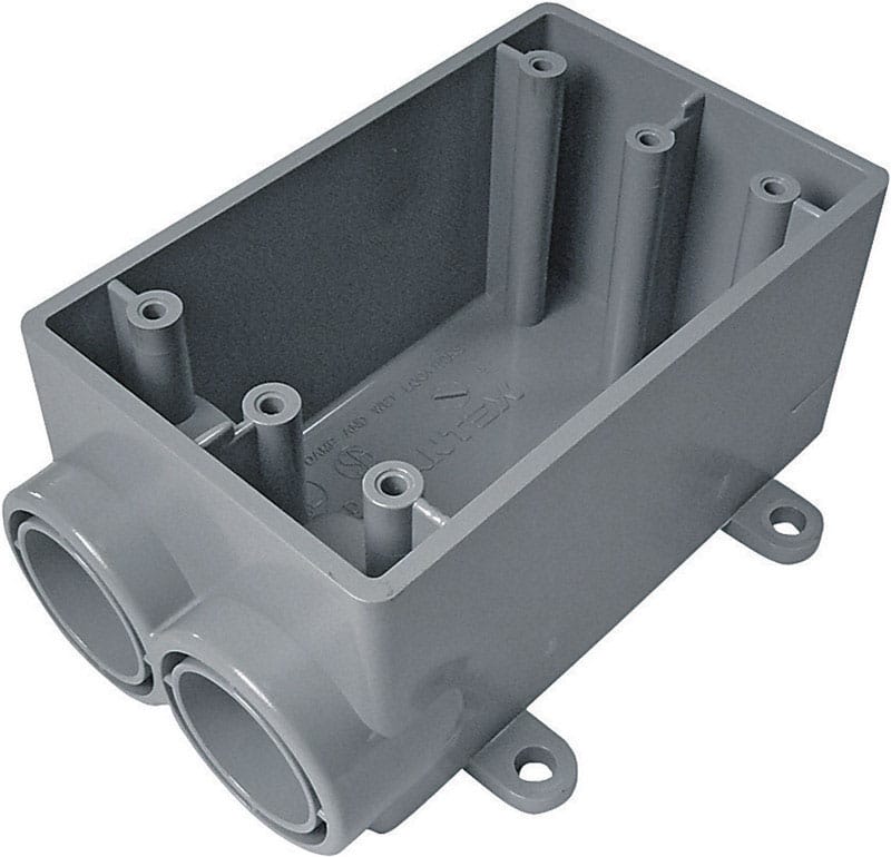 Cantex 5133542U New Work 19 cu in Rectangle PVC 1 gang Outlet Box Gray