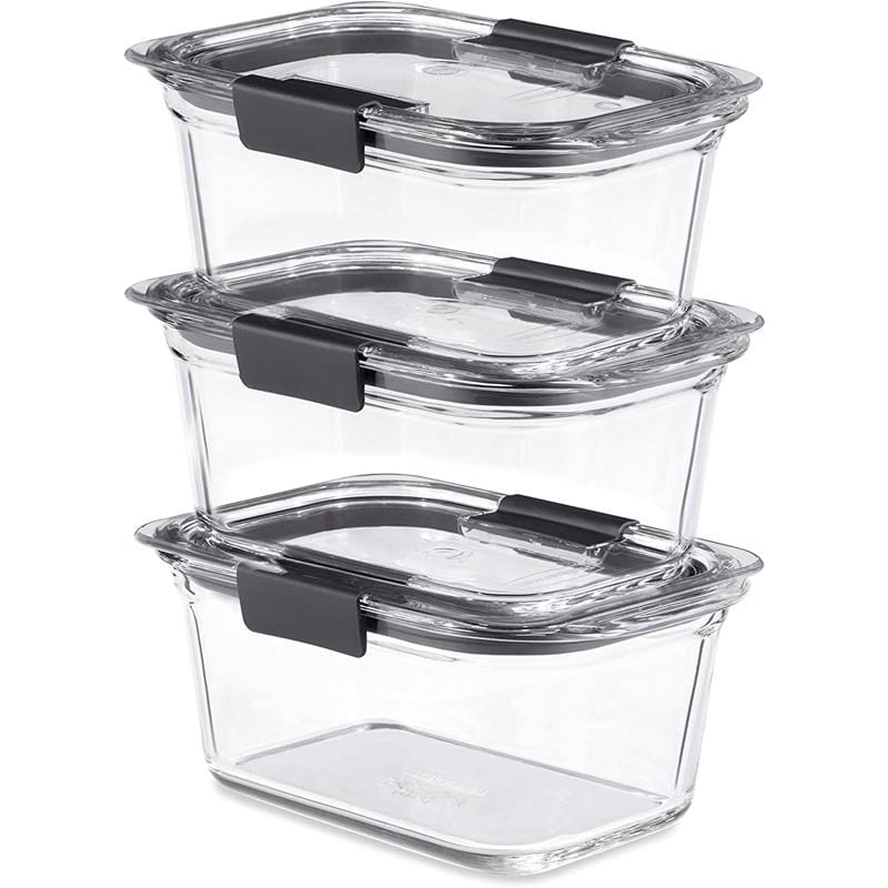 Rubbermaid 2183418 Brilliance Clear Food Container and Lid 3 pk