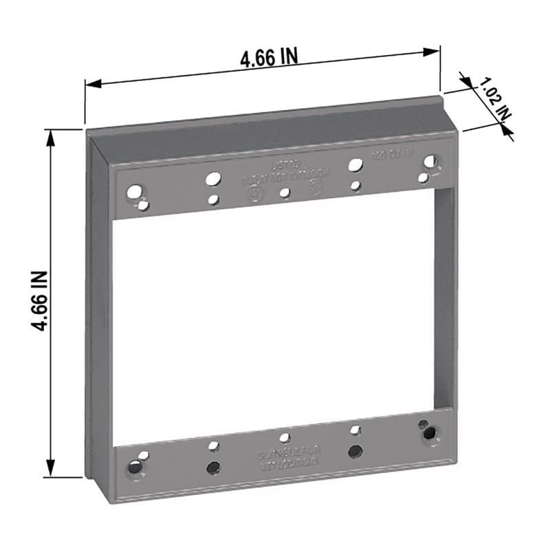Sigma Engineered Solutions 14323 New Work 16 cu in Square Metallic Extension Ring Gray