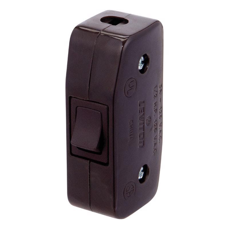 Jandorf 61210 3 amps Single Pole Feed Through Appliance Switch Brown 1 pk