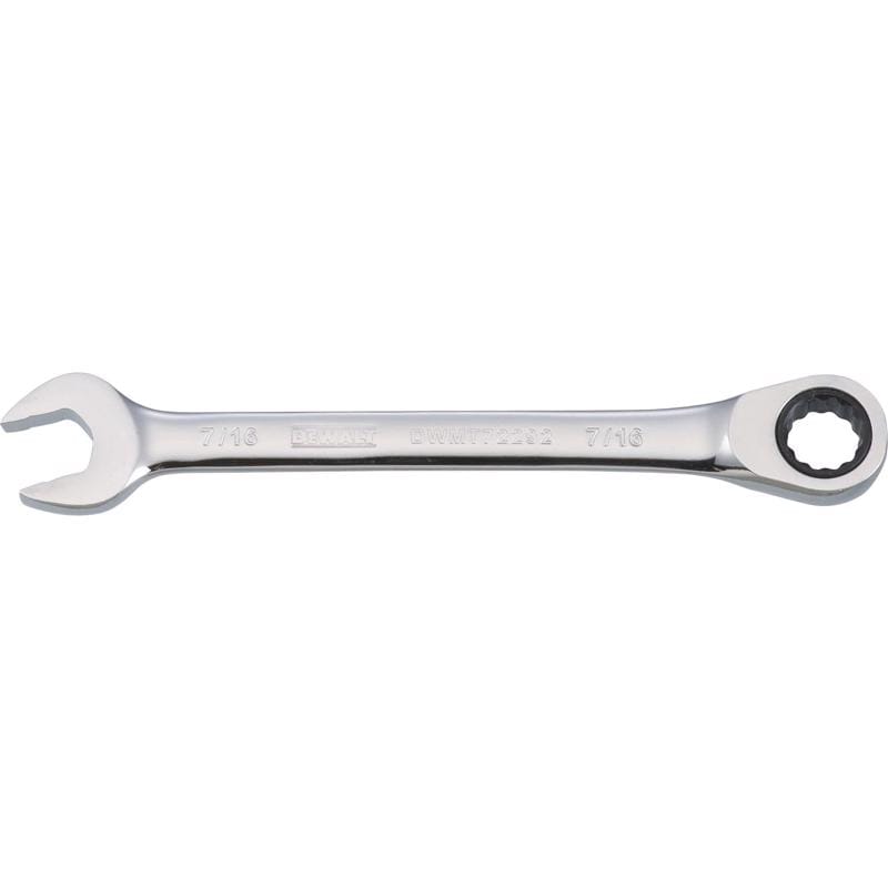 Dewalt DWMT72292OSP 7/16 in. X 7/16 in. SAE Ratcheting Combination Wrench 5-25/32 in. L 1 pc