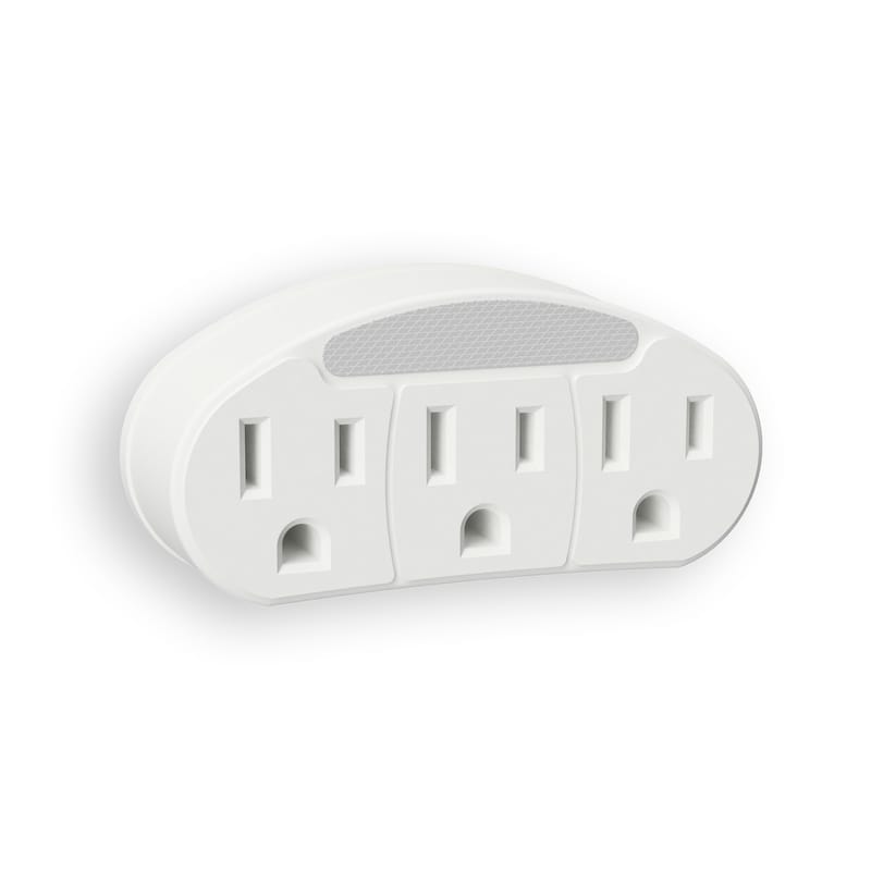 Amerelle NL-OTAD-W Automatic Plug-in Incandescent Night Light w/Outlet