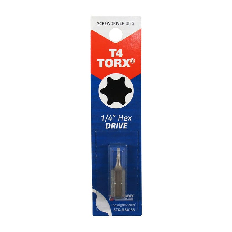 Best Way Tools B86188 Torx 1/4 in. X 1 in. L T4 Screwdriver Bit Carbon Steel 1 pc