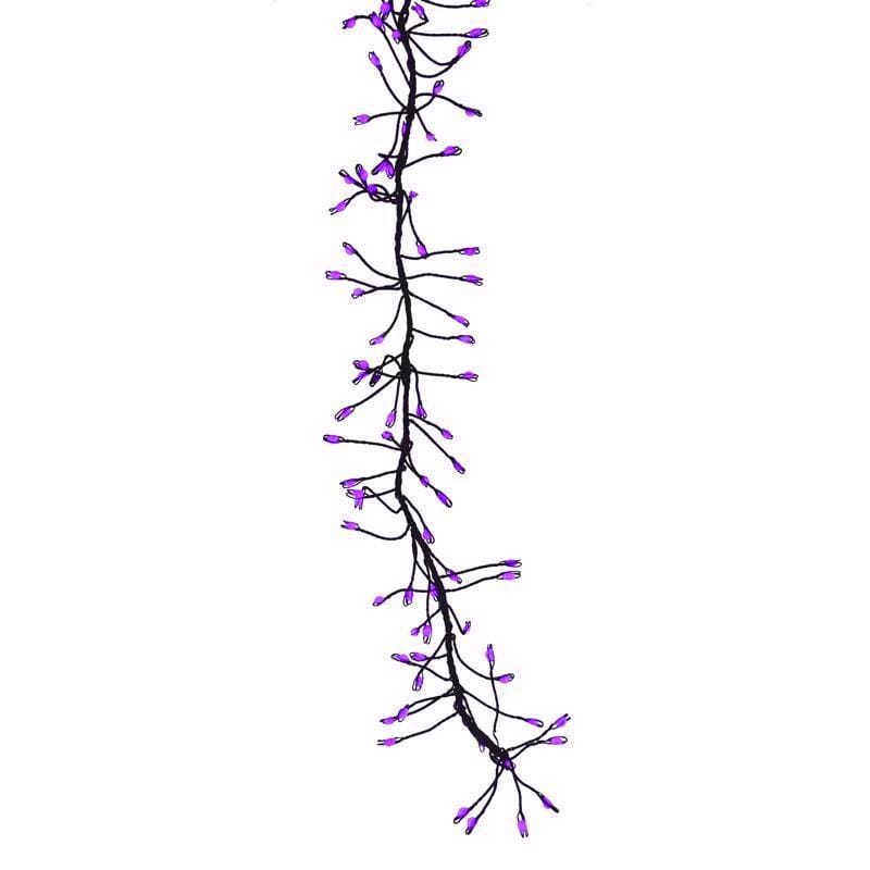 Celebrations BSCCX250PLA Purple 250 ct 3 in. LED Prelit Connectable Big Seed Cluster Halloween Lights