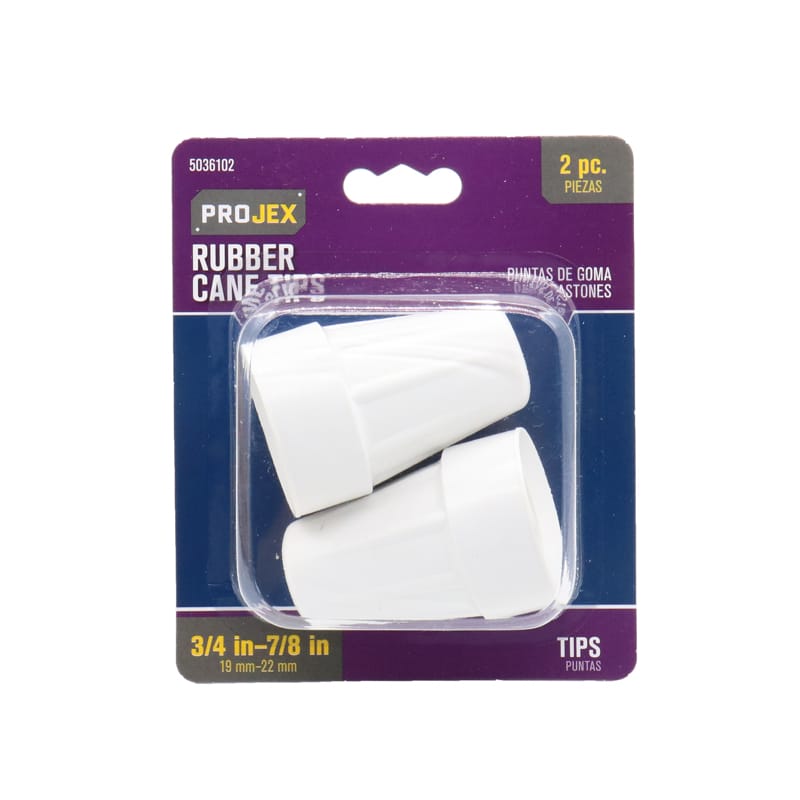 Projex P0057 Rubber Crutch/Cane Tip Off-White Round 7/8 in. W 2 pk