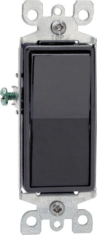 Leviton 05603-2ES Decora 15 amps Three Pole Rocker AC Quiet Switch Black 1 pk