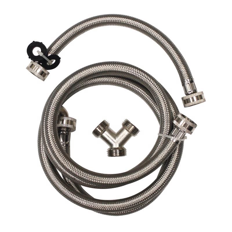 Plumb Pak PP855-92 3/4 in. FHT each X 3/4 in. D FHT 72 in. Braided Stainless Steel Steam Dryer Kit