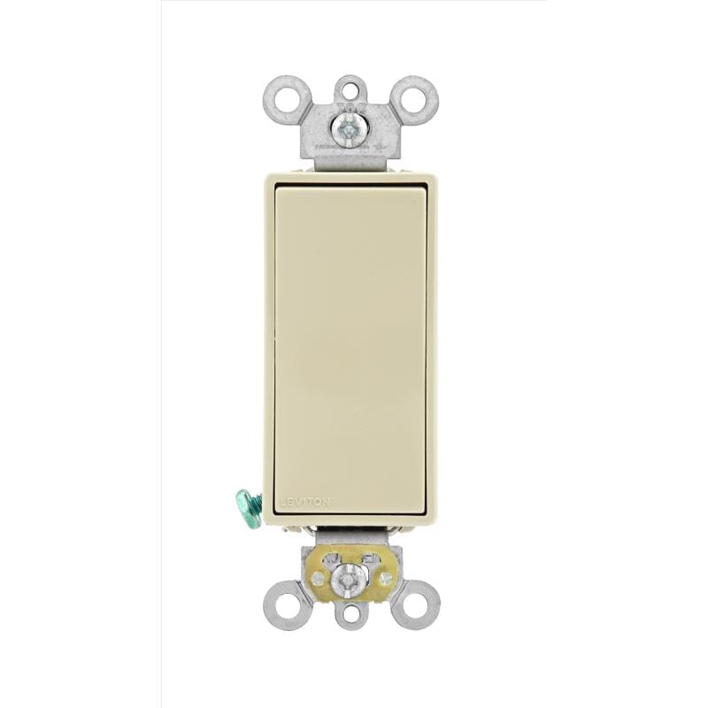 Leviton 05621-2IS Decora 20 amps Single Pole Rocker AC Quiet Switch Ivory 1 pk