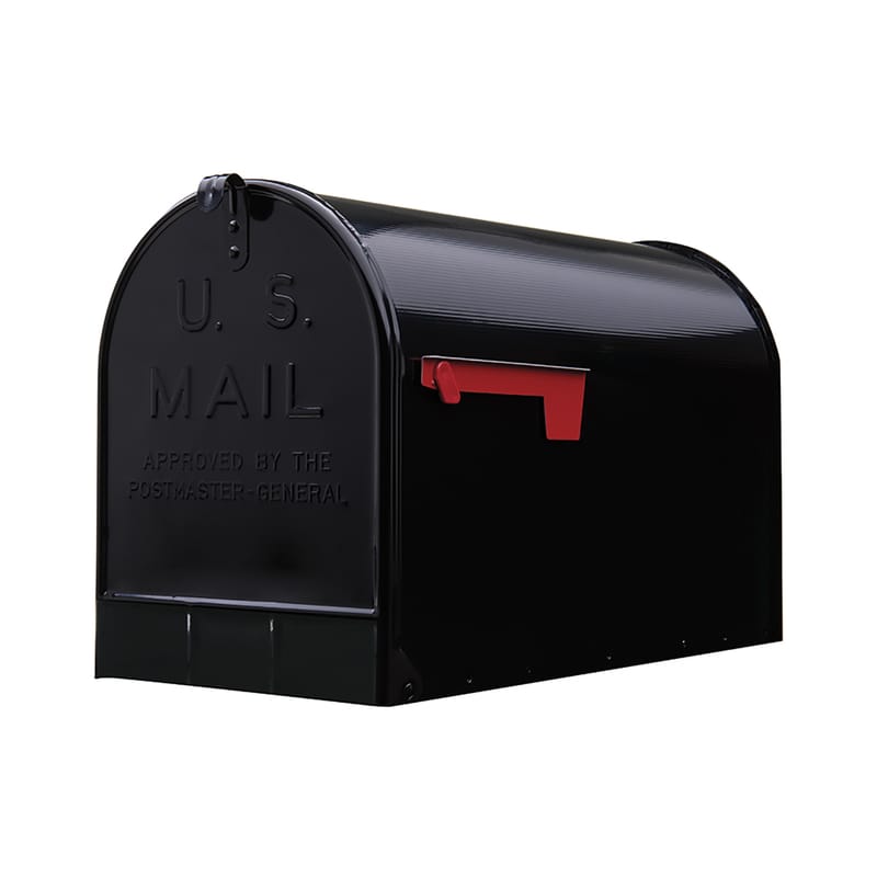 Architectural Mailboxes ST200BAM Stanley Jumbo Galvanized Steel Post Mount Black Mailbox