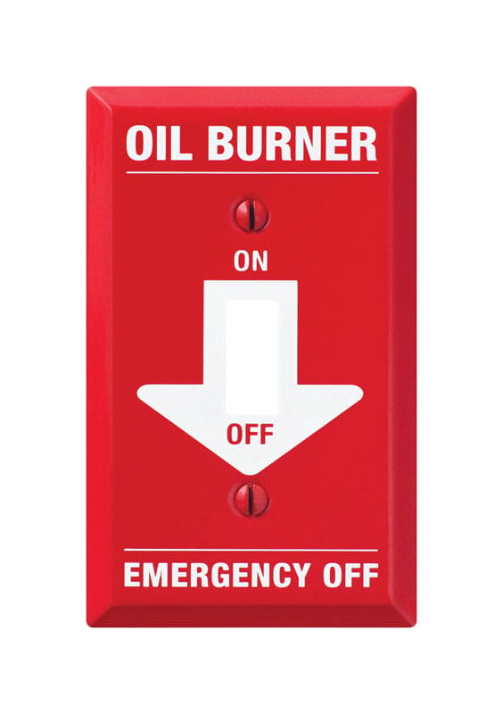 Amerelle C973T Pro Oil Burner Red/White 1 gang Stamped Steel Toggle Oil Burner Wall Plate 1 pk