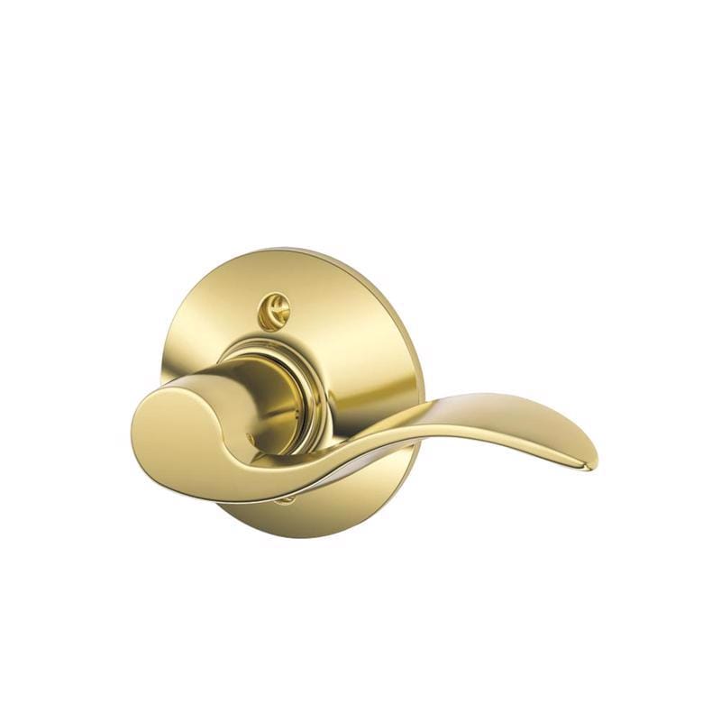 Schlage F17ACC605RH Accent Traditional Bright Brass Dummy Lever