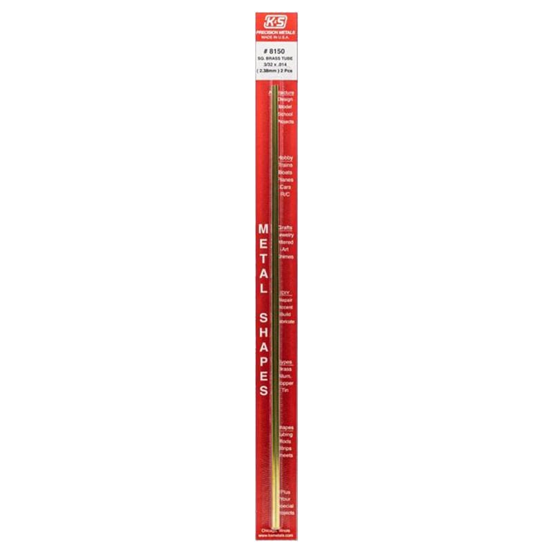 K&S 8150 3/32 in. W X 12 in. L Square Brass Tube 2 pk
