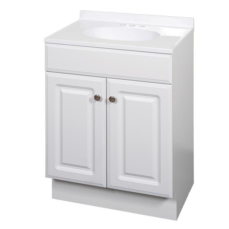 Zenna Home RBC24WW Single White Bathroom Vanity 24 in. W X 18 in. D X 35 in. H