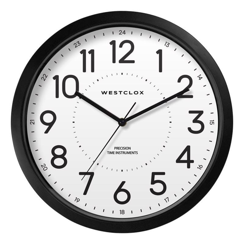 Westclox 32067 13.75 in. L X 13.75 in. W Indoor Analog Wall Clock Plastic Black/White
